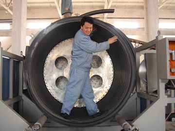 PE Hollowness Wall Spiral Pipe Extruder , 200-3000mm Spiral Pipe Making Machine