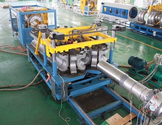 55kw Double Wall HDPE Corrugated Pipe Extrusion Line